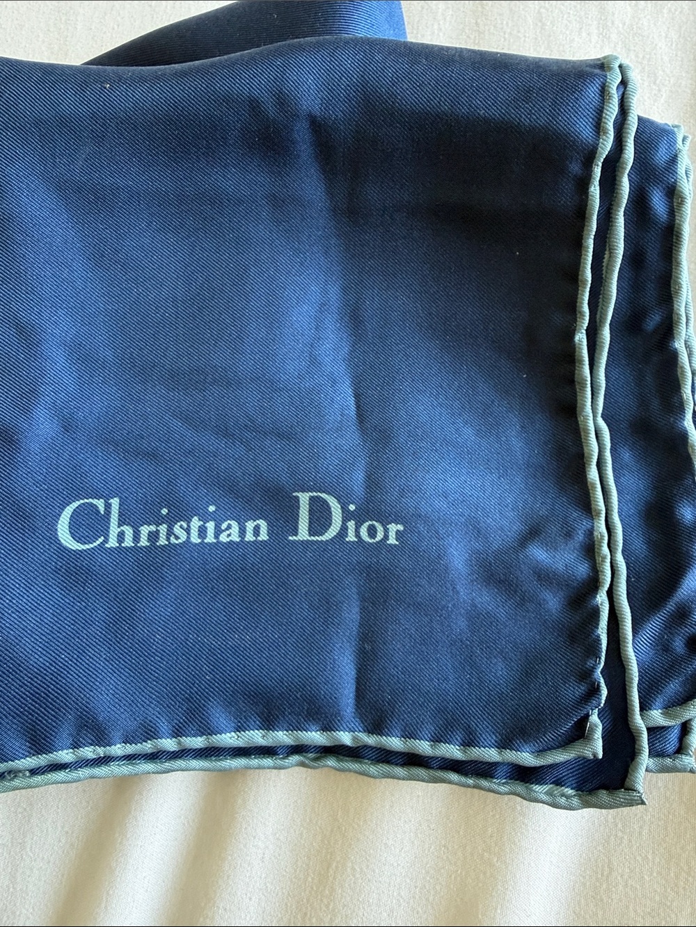 Christian Dior Men’s Navy Blue Pocket Square / Handkerchief